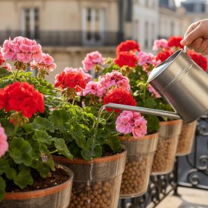 Comment arroser les géraniums en été sans les noyer ?