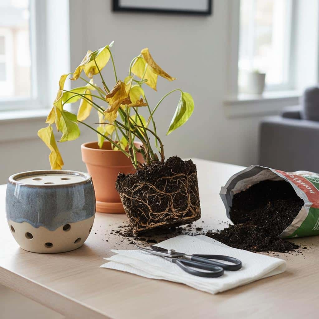 sauver plante trop arrosée