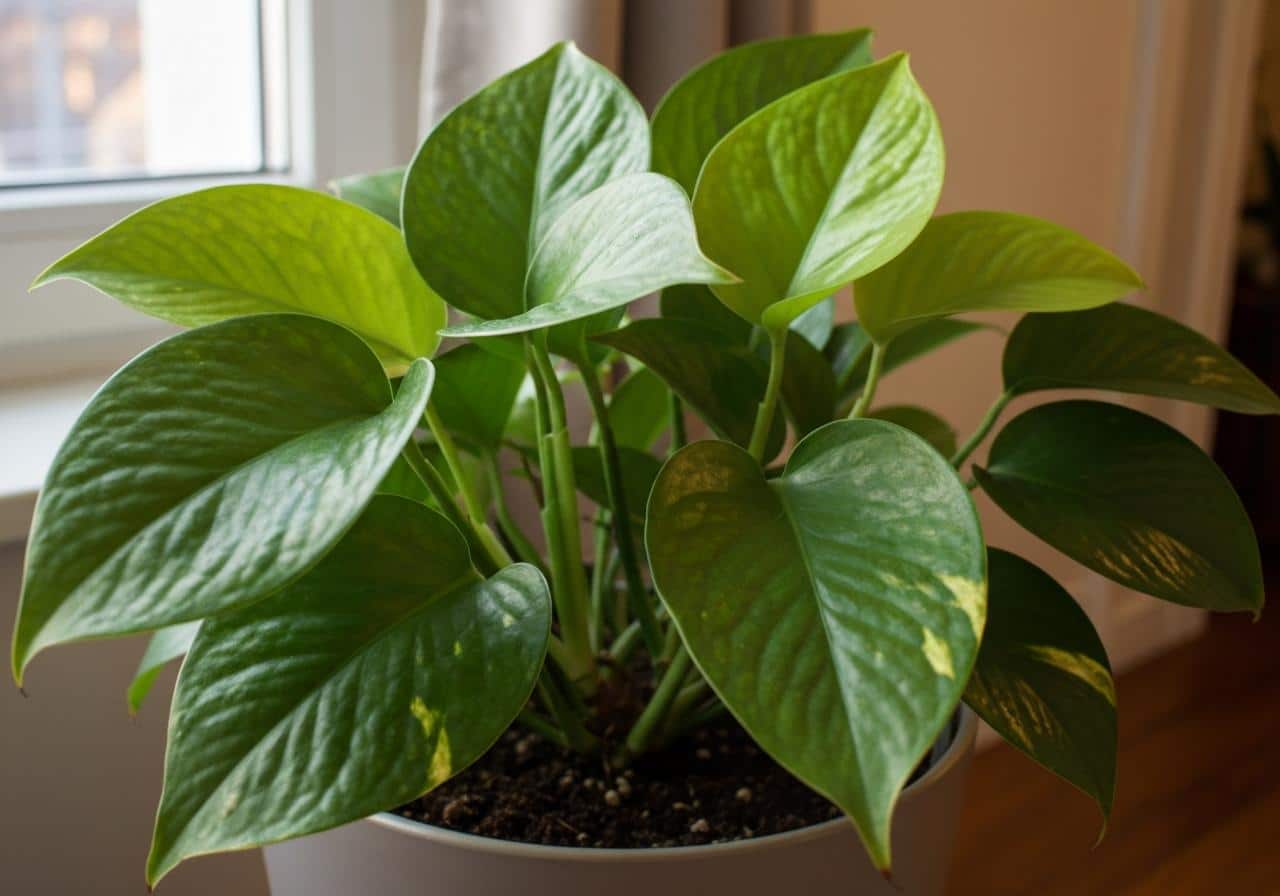 Feuilles de pothos affaissées manque eau substrat sec