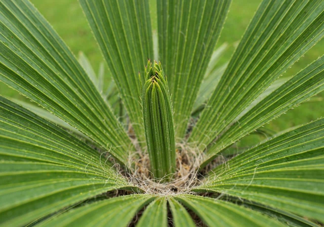 Nématodes appliqués au cœur d'un palmier en pot
