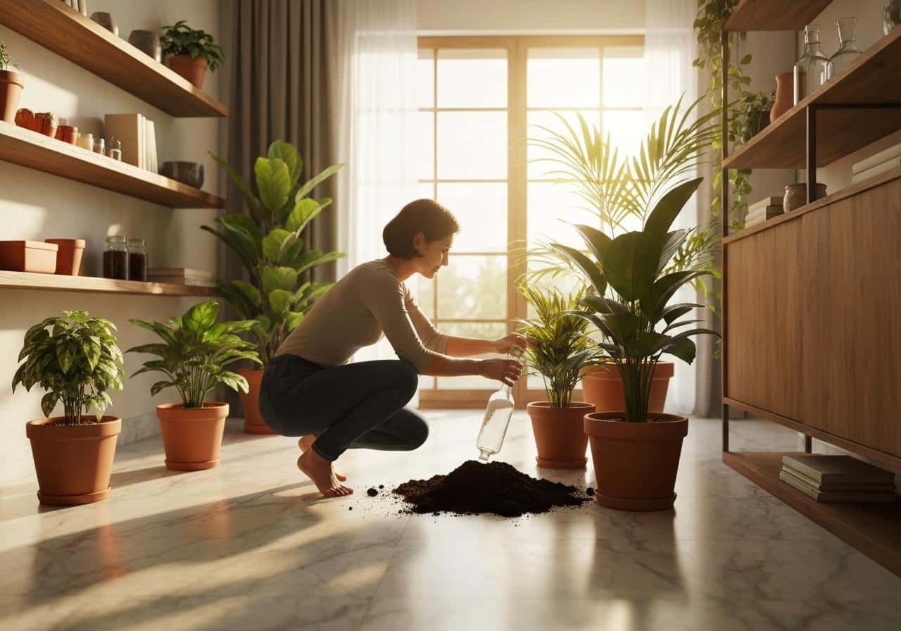 Arroser plante vacances bouteille