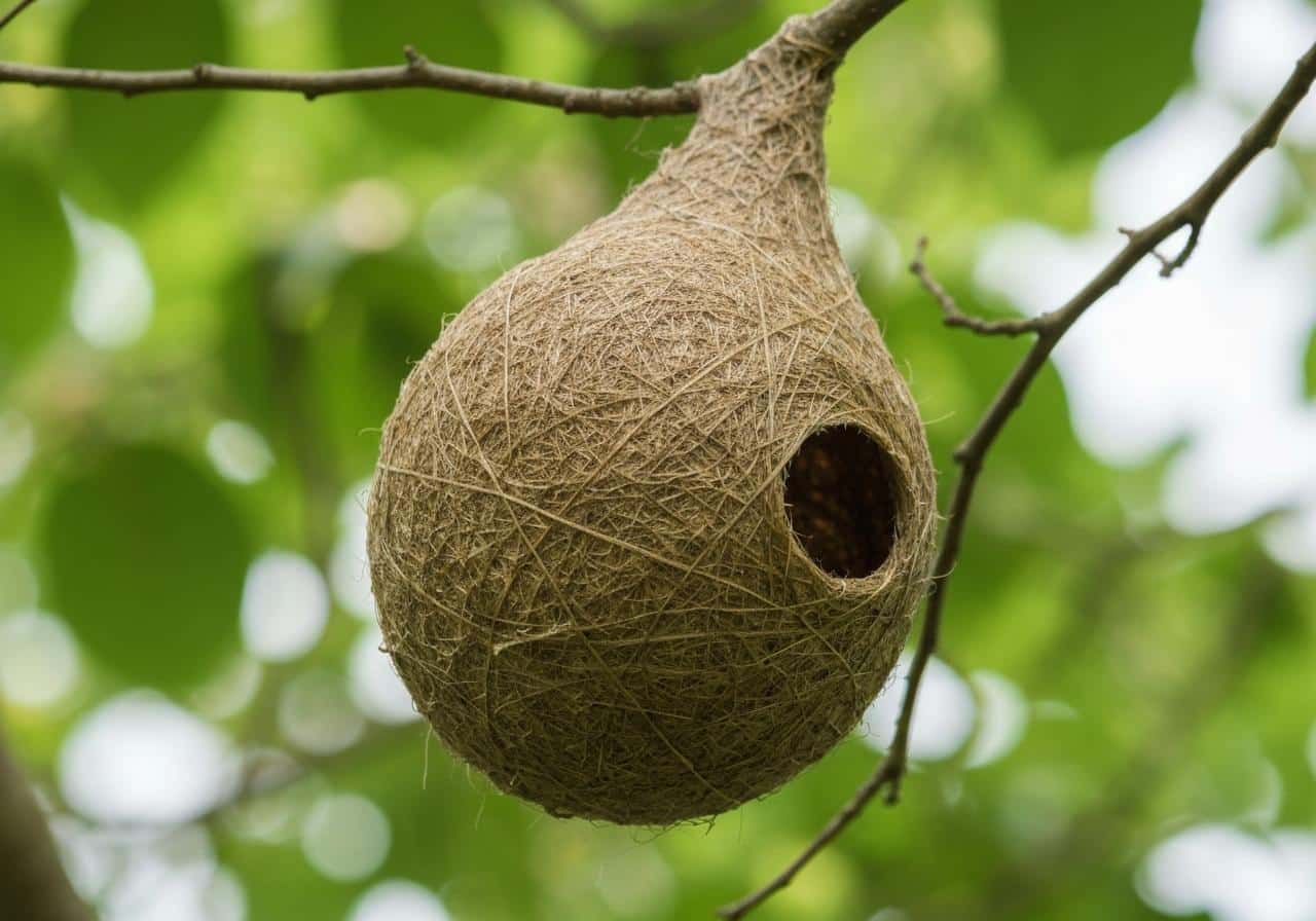 Nid de frelon asiatique sphérique dans un arbre
