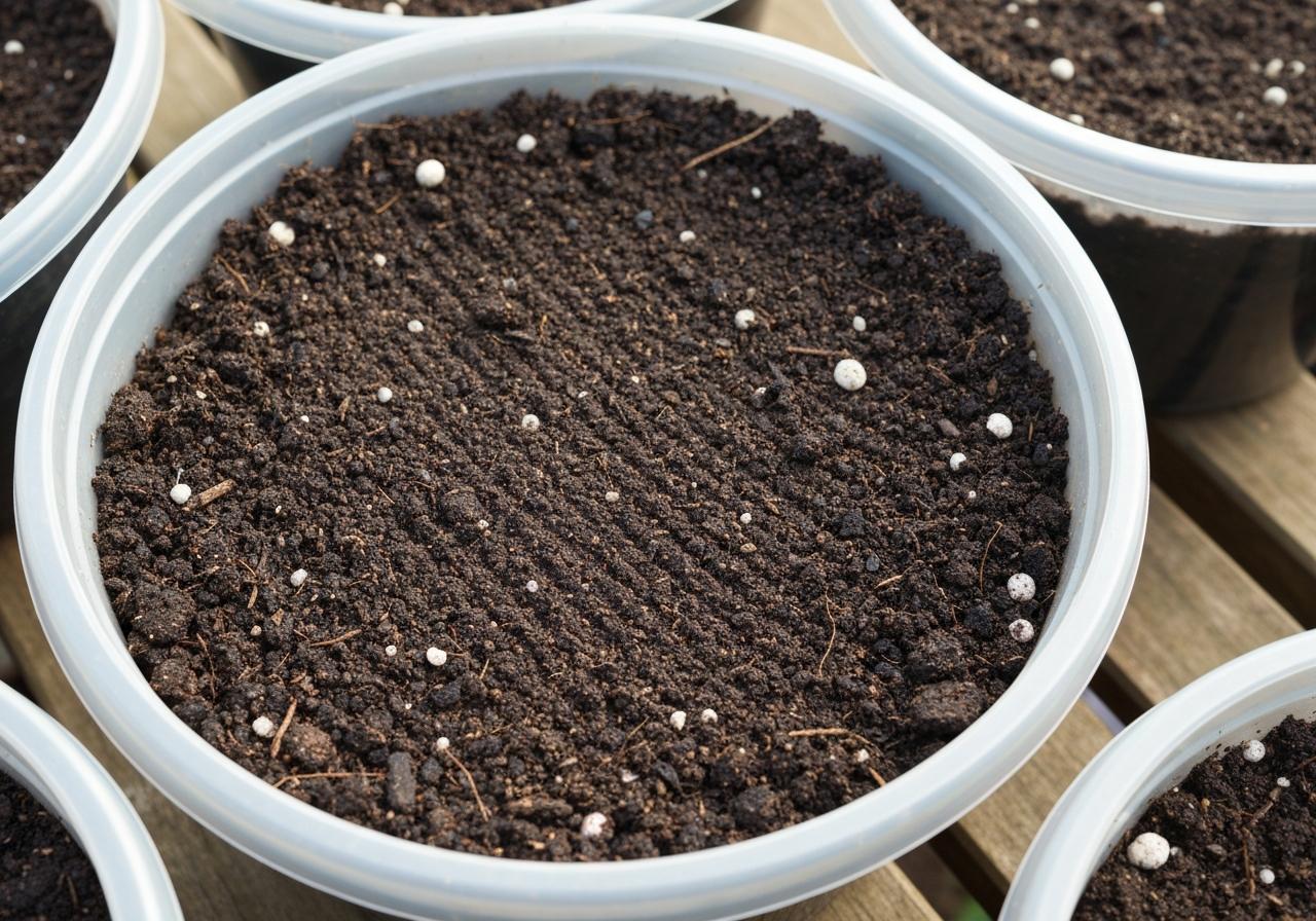 Terreau semis repiquage léger tamisé dans pot godets