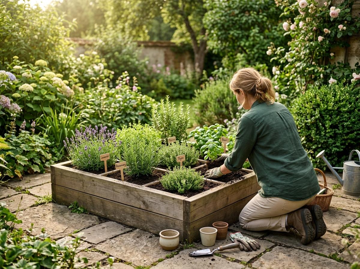 Comment puis-je créer un carré de plantes aromatiques ?