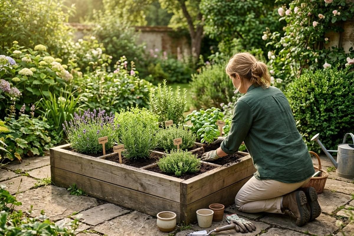 Comment puis-je créer un carré de plantes aromatiques ?