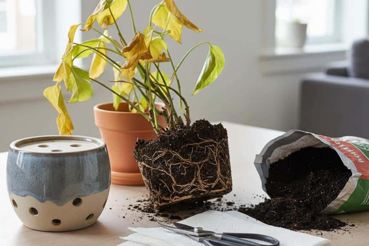sauver plante trop arrosée